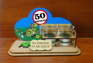 Urodzinowy stojak Ławeczka znak - zwolnij (P1005W50)